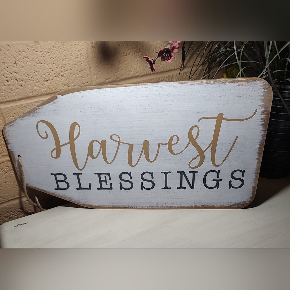 Wood Sign "Harvest Blessings"